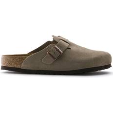 Beige - Unisex Hjemmesko & Sandaler Birkenstock Boston Soft Footbed Suede Leather - Gray/Taupe