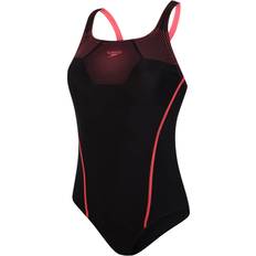 Polyamid Badedragter Speedo Hexagonal Tech Medalist Swimsuit - Black/Red