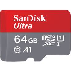 SanDisk 64 GB - USB 3.0/3.1 (Gen 1) - microSDXC Hukommelseskort SanDisk Ultra microSDXC Class 10 UHS-I U1 A1 120MB/s 64GB