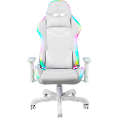 Læder Gamer stole Deltaco RGB Gaming Chair - White