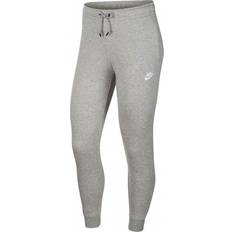 Bomuld - Dame - Fitness Bukser Nike Essential Fleece Sweatpants Women - Dark Grey Heather/White