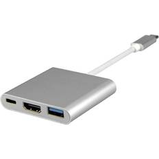 Guld - Kabeladaptere Kabler INF USB C-HDMI/USB A/USB C M-F Adapter