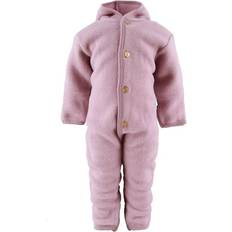 Knapper - Pink Fleece heldragter ENGEL Natur Hooded Fleece Overall - Rosewood Melange (575722-051E)