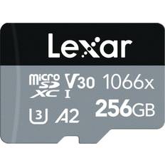 LEXAR 256 GB Hukommelseskort & USB Stik LEXAR Professional SILVER microSDXC Class 10 UHS-I U3 V30 A2 1066x 256GB +SD Adapter