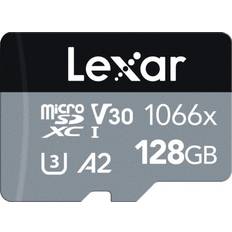 LEXAR 128 GB - microSDXC Hukommelseskort LEXAR Professional SILVER series microSDXC Class 10 UHS-I U3 V30 A2 160/120MB/s 128GB +SD adapter (1066x)