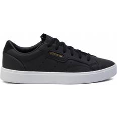 Adidas 46 ½ - Dame - Læder Sneakers adidas Sleek W - Core Black/Core Black/Crystal White