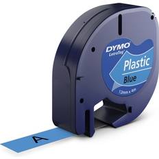 Bedste Markeringsbånd Dymo LetraTag Black on Blue Plastic