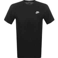 Nike Bomuld - Herre - L - Udendørsjakker T-shirts Nike Sportswear Club T-shirt - Black/White