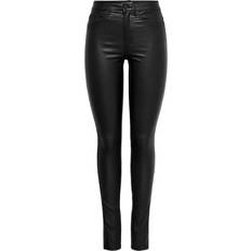 Only Nylon Jeans Only Royal Hw Rock Coated Skinny Fit Jeans - Black