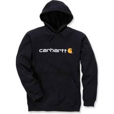 Carhartt Herre Overdele Carhartt Signature Logo Midweight Hoodie - Black