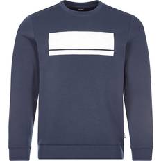 Hugo Boss Slim Sweatere HUGO BOSS Slim-Fit Sweatshirt In Interlock Fabric With Block Logo - Dark Blue