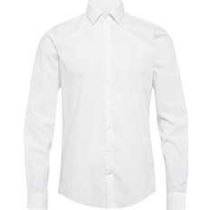 Calvin Klein Slim Skjorter Calvin Klein Slim Poplin Stretch Shirt - DF White