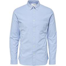 Selected Herre - M Overdele Selected Organic Cotton Oxford Shirt - Blue/Light Blue