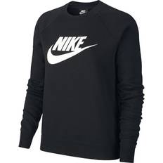 Nike 38 - Dame - M Sweatere Nike Women's Sportswear Essential Fleece Crew - Black/White
