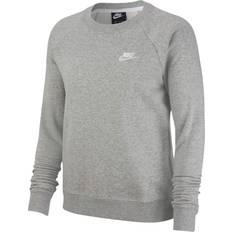 26 - Grå - XL Overdele Nike Women's Sportswear Essential Fleece Crew Sweatshirt - Dark Grey Heather/White