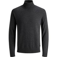 Herre - Nylon Sweatere Jack & Jones Emil Knit Roll Neck - Dark Grey Melange
