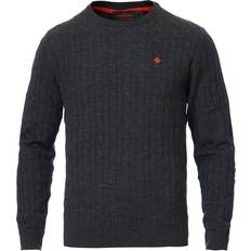 Morris Grå Overdele Morris Merino Cable O-Neck Sweater - Grey