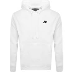 Nike Hoodies - Unisex Sweatere Nike Sportswear Club Fleece Pullover Hoodie - White/Black