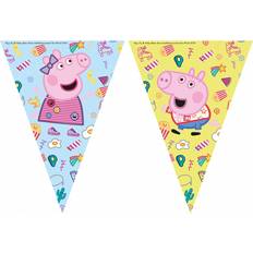 Børnefester Guirlander Peppa Pig Flag Line Blue/Pink
