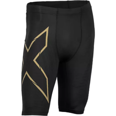 Herre - M - Nylon Shorts 2XU Light Speed Compression Shorts Men - Black/Gold Reflective