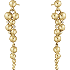 Diamanter - Messing Smykker Georg Jensen Moonlight Grapes Earrings - Gold/Diamonds