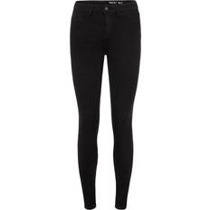 34 - Dame - Polyester Jeans Noisy May Callie High Waist Skinny Fit Jeans - Black Denim