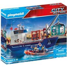 Playmobil Byer Byggelegetøj Playmobil City Action Cargo Ship with Boat 70769