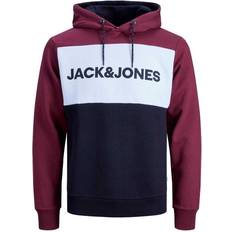 Jack & Jones Fleece Tøj Jack & Jones Color Blocked Logo Decorated Hoodie - Purple/Port Royale