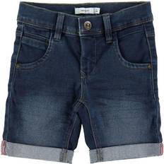 140 - Polyester - Shorts Bukser Name It Sofus Slim Fit Long Denim Shorts - Blue/Medium Blue Denim (13150022)