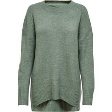 Only Elastan/Lycra/Spandex - Grøn Sweatere Only Detailed Knitted Sweater - Green/Balsam Green