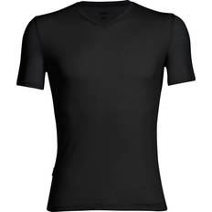 Icebreaker Herre T-shirts Icebreaker Merino Anatomica Short Sleeve V Neck T-shirt - Black
