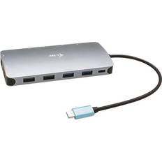 Blå - Kabeladaptere Kabler I-TEC USB C - DisplayPort/HDMI/USB A/RJ45/3.5mm Adapter