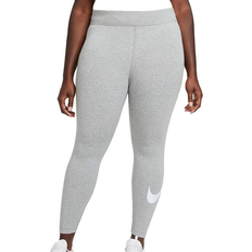 Bomuld Strømpebukser Nike Women's Sportswear Essential Mid-Rise Swoosh Leggings - Dark Grey Heather/White