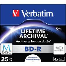Blu-ray Optisk lagring Verbatim M-Disc BD-R 25GB 4x 5-pack Jewelcase Inkjet