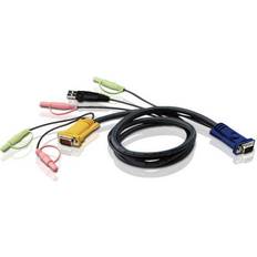 USB-kabel - VGA Kabler Aten KVM VGA/2x3.5mm/USB A - VGA 2x3.5mm 5m