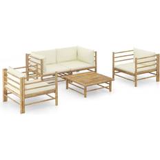 Bambus Loungesæt Havemøbel vidaXL 3058207 Loungesæt, 1 borde inkl. 2 stole & 2 sofaer
