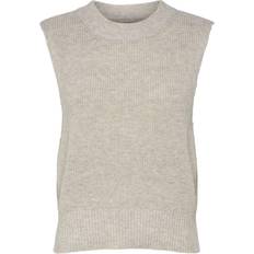 Only 38 Sweatere Only Paris Knitted Waistcoat - Pumice Stone