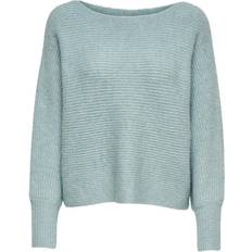 Bådudskæring - Polyester Sweatere Only Daniella Rib Knitted Sweater - Green/Ether