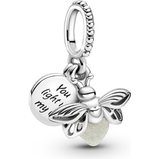 Pandora Dame Charms & Vedhæng Pandora Glow in the Dark Firefly Dangle Charm - Silver/Green