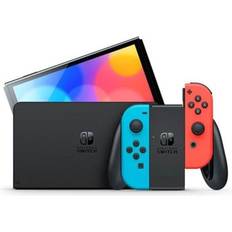 Nintendo Switch Spillekonsoller Nintendo Switch OLED Model - Neon Red/Neon Blue