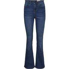 Noisy May 30 Bukser & Shorts Noisy May Sallie High Waist Flared Jeans - Medium Blue Denim