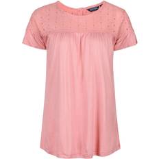 Regatta Viskose Overdele Regatta Abitha Short Sleeved Broiderie T-shirt - Chalk Blush
