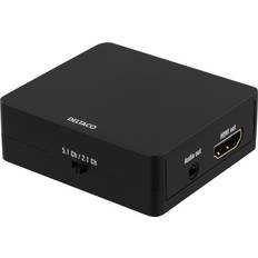 Micro hdmi til hdmi adapter Deltaco HDMI-HDMI/3.5mm/USB Micro B F-F Adapter