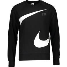 Nike Sportswear Swoosh Fleece Crew Sweatshirt - Black/White
