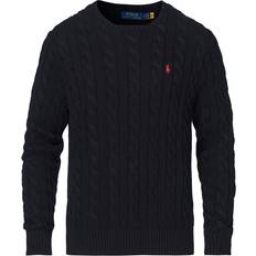 Polo Ralph Lauren Herre - L - Striktrøjer Sweatere Polo Ralph Lauren Cotton Cable Crew Neck Pullover - Black