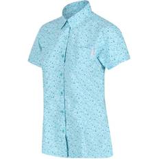 36 - Blå - Slids Overdele Regatta Women's Mindano V Short Sleeved Shirt - Cool Aqua Edelweiss