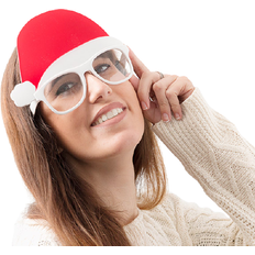 Hatte BigBuy Christmas Glasses with Santa Hat Christmas Planet