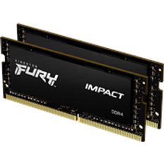 3200 MHz - 64 GB - DDR4 - Sort RAM Kingston Fury Impact SO-DIMM DDR4 3200MHz 2x32GB (KF432S20IBK2/64)