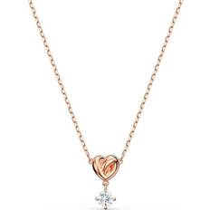Swarovski Dame Charms & Vedhæng Swarovski Lifelong Heart Pendant Necklaces - Rose Gold/Transparent