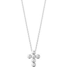 Georg Jensen Sølv Halskæder Georg Jensen Aurora Cross Necklace - White Gold/Diamonds